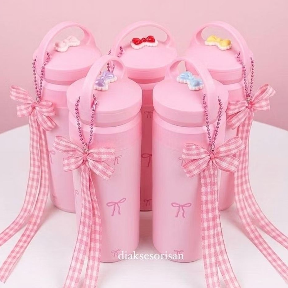 Jual Botol Minum KACA Ribbon by diaksesorisan | Shopee Indonesia
