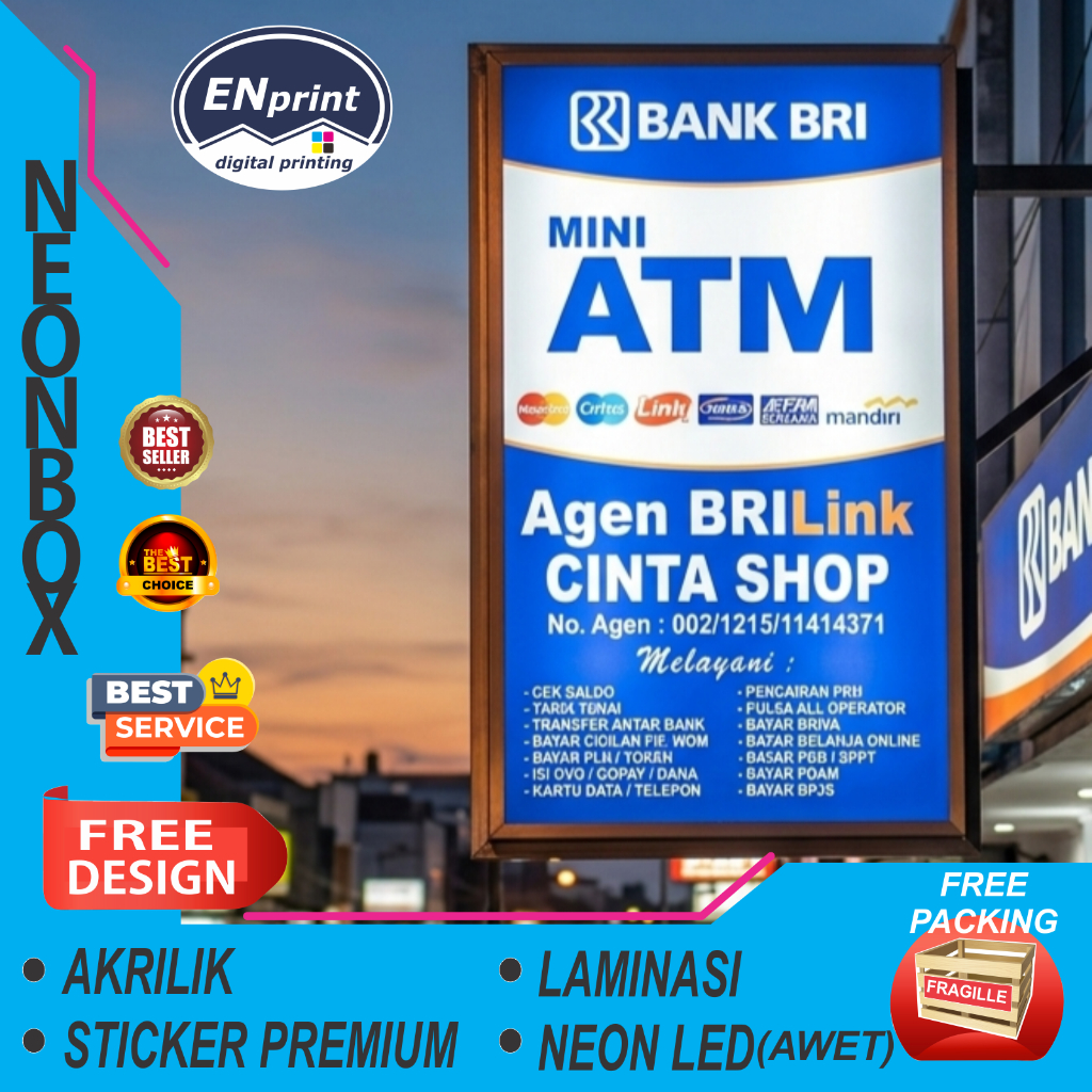 Jual Neon Box Custom 2 sisi, Neonbox Akrilik 2sisi & 1sisi ukuran ...