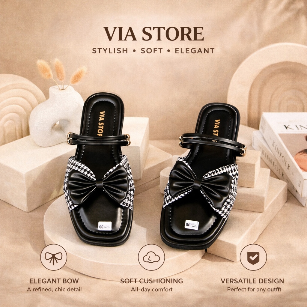 Jual Via Store Sandal Wanita - Model Pita Korea Motif Kombinasi Kulit ...