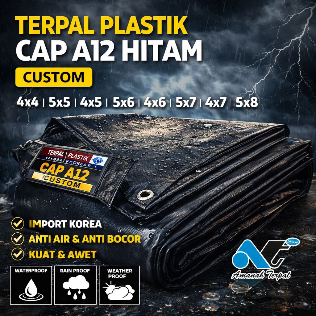Jual CUSTOM Terpal A12 Korea Hitam Black ori tebal kuat lebih murah ...