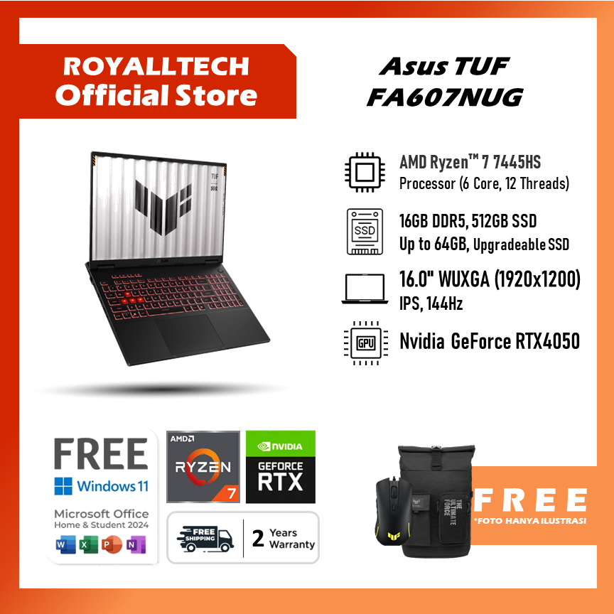 Jual Asus Tuf A16 FA607NUG Amd Series Ryzen 7 7445HS RTX4050 6GB - Ram ...