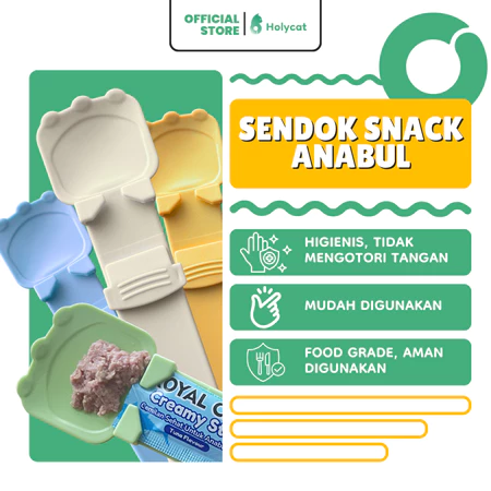 Holycatlabs Sendok Pendorong Snack Makanan Kucing Anjing ABS Ergonomis