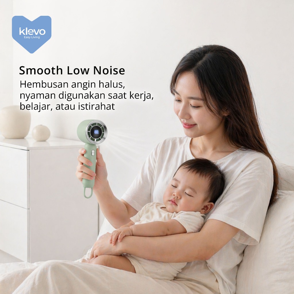 Jual KLEVO Airyn Kipas Angin Portable Genggam Turbo High Speed Mini Fan ...