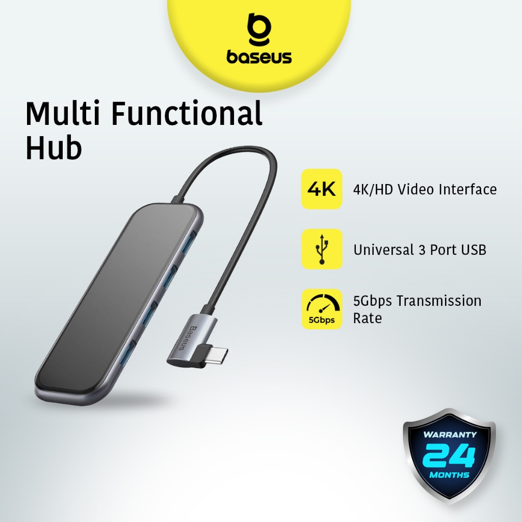 Jual BASEUS Multi-Functional HUB Type-C to 3 USB 3.0 HD 4K PD 60W ...