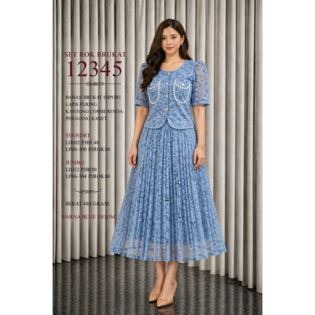 Jual Stelan rok full Brukat malika | Shopee Indonesia