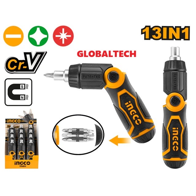 Jual INGCO AKISD1208 OBENG RATCHET OBENG RACET RATCHET SCREWDRIVER SET ...