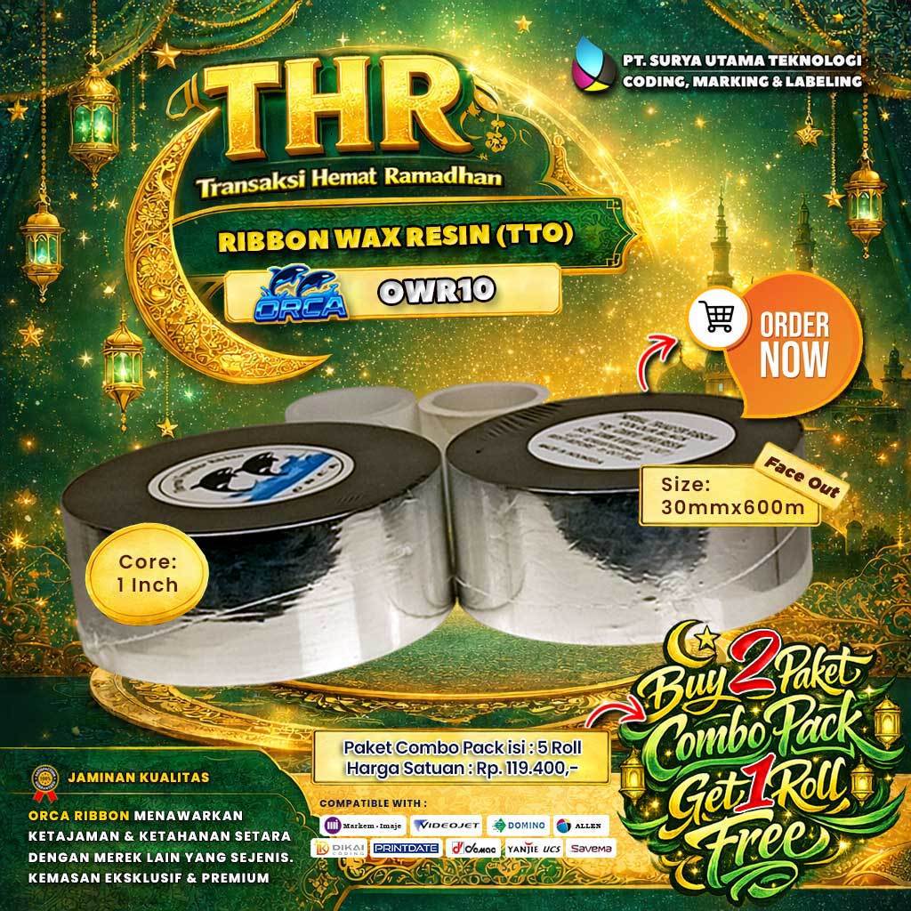 Jual Ribbon TTO Orca OWR10 Wax Resin Size 30x600 Face Out - wax resin ...