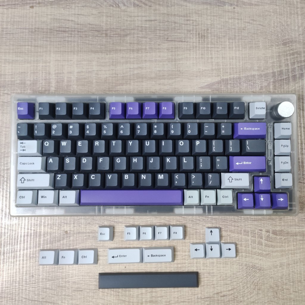 Jual Keycaps Furycube F75 Ultra Grey Purple Keycap Gaming Keyboard 75% ...