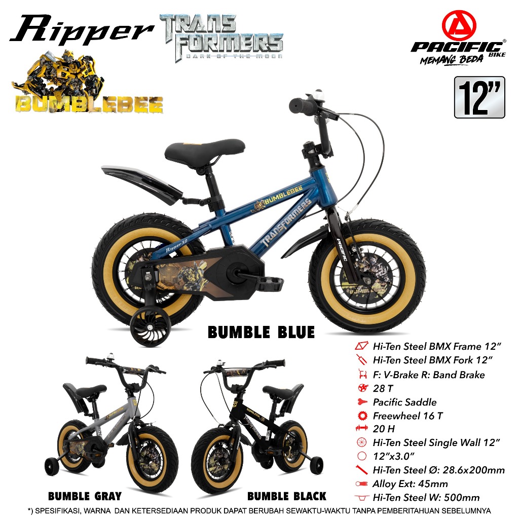 Jual sepeda anak bmx 12,16,18 inch pacific ripper transformers | Shopee ...