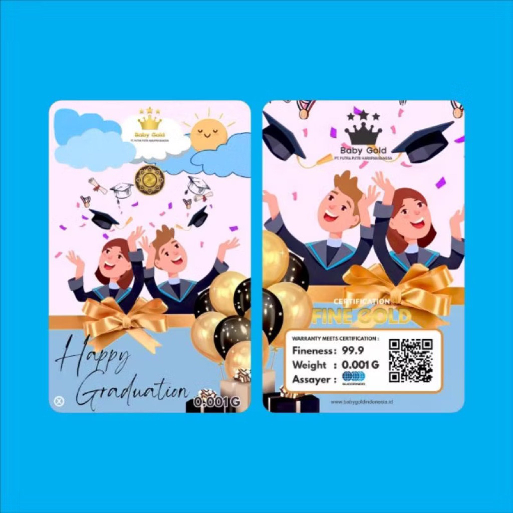 Jual BABY GOLD HAPPY GRADUATION 0.001 GRAM EMAS MINI LOGAM MULIA ...