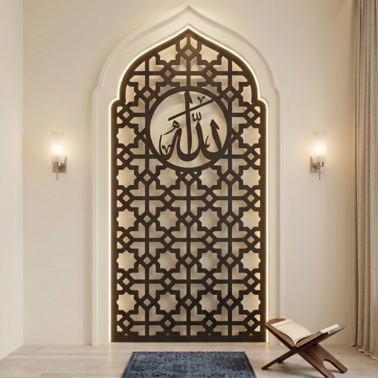 Bestcraft - mihrab mushola rumah minimalis dekorasi dinding kaligrafi
