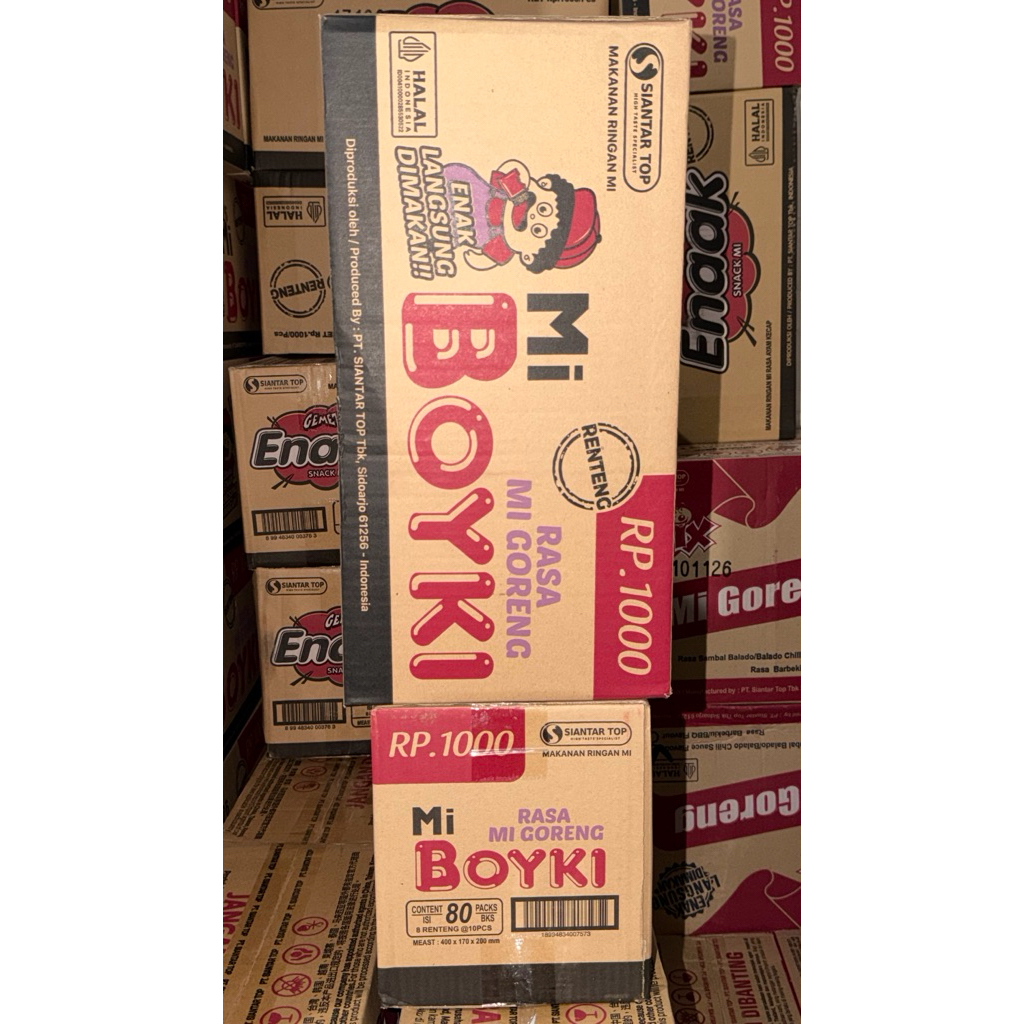 Jual MIE GORENG BOYKI 1 DUS/KARTON \\ ENAAK SNACK MI \\ SPIX MAKANAN ...