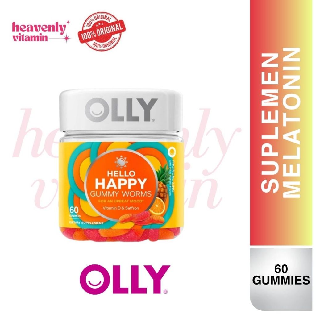 Jual Olly Hello Happy Gummy Worms - 60 Gummies, Gluten Free | Shopee ...