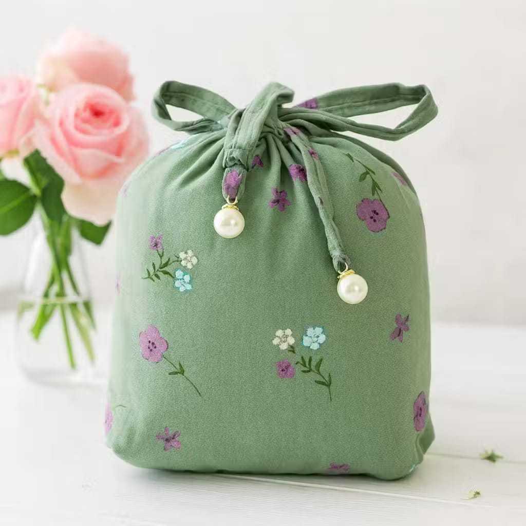 Mukena Traveling Mini Pouch 2in1 Katun Motif Tas Dan Sejadah - foto 5