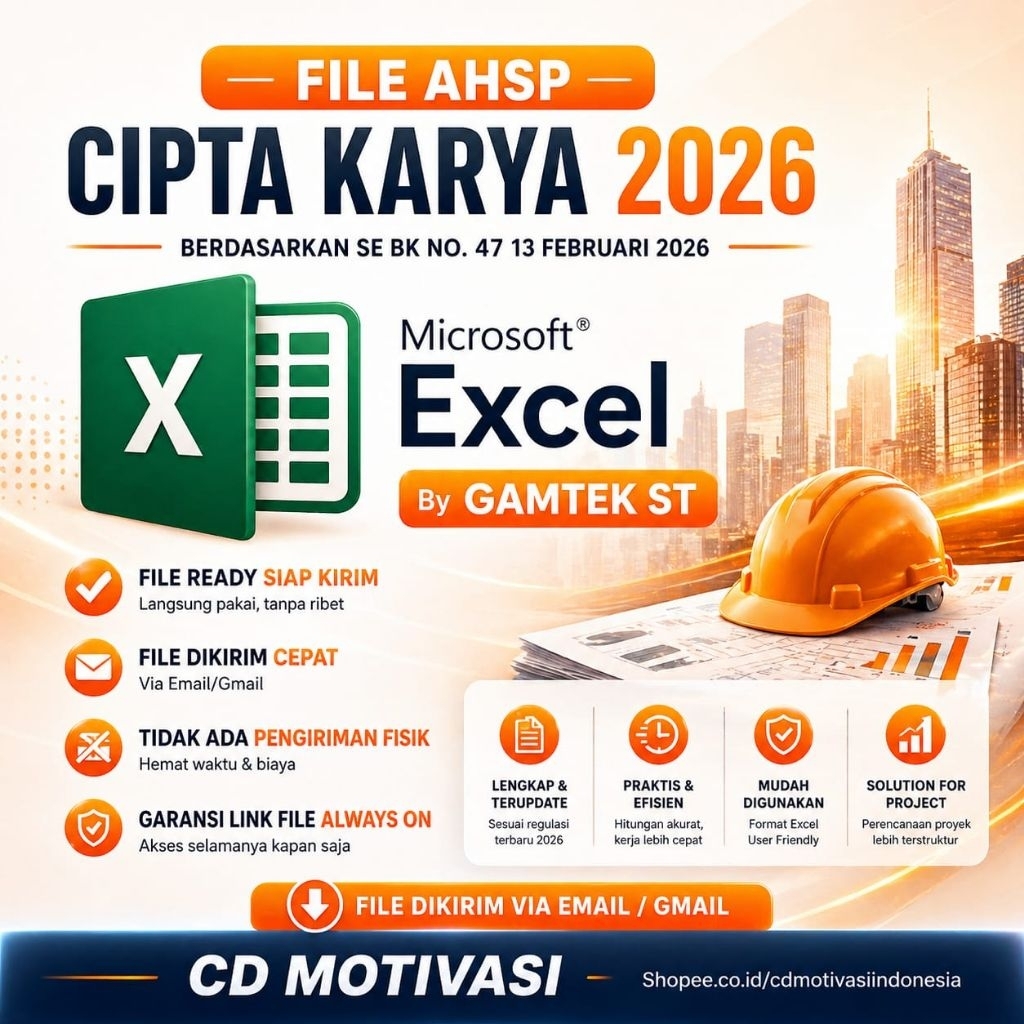 Jual (EMAIL) FILE EXCEL AHSP CIPTA KARYA TAHUN 2026 | Shopee Indonesia