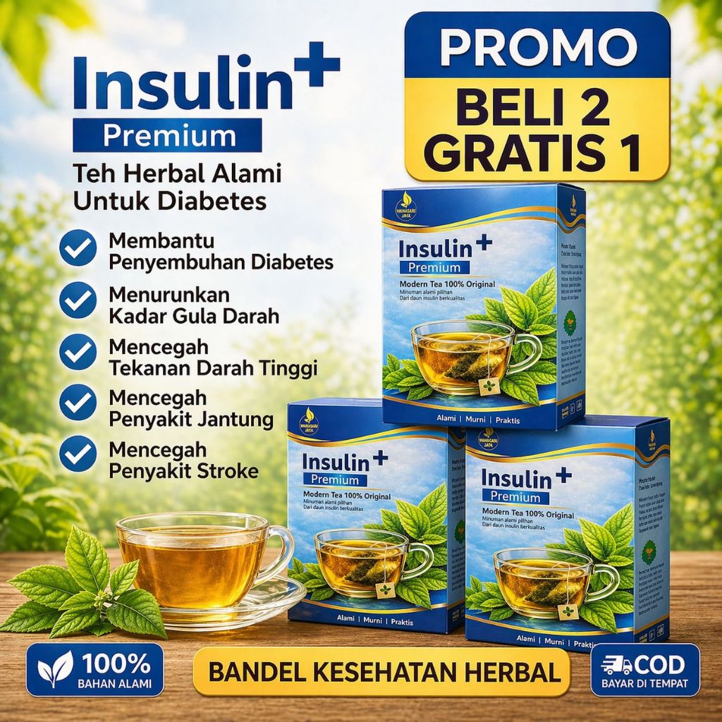 Teh Daun Insulin Premium INSULIN+ | Herbal Diabetes Alami | Jaga Gula Darah Tetap Stabil