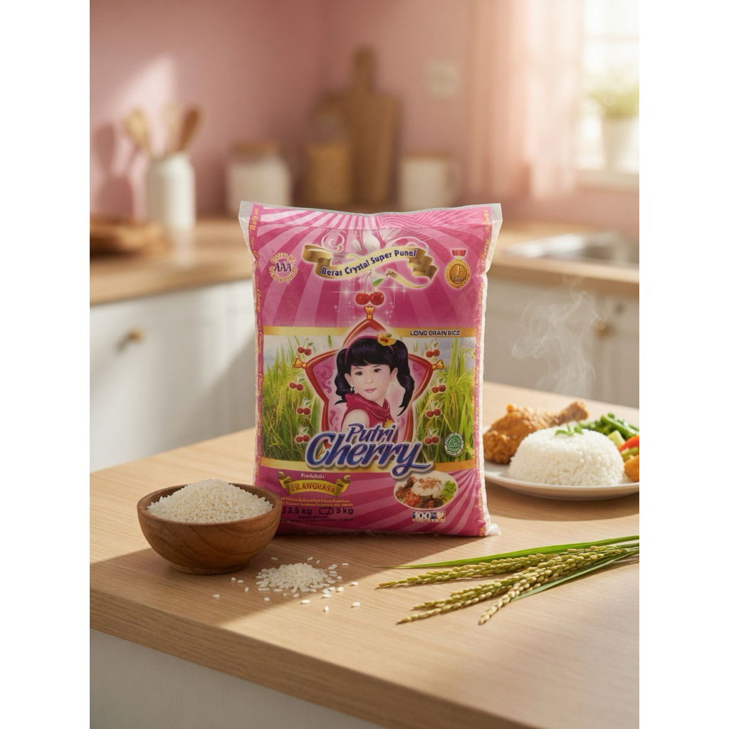 Jual Beras Putri Cherry Crystal Super Puncel 3kg - Long Grain Premium ...