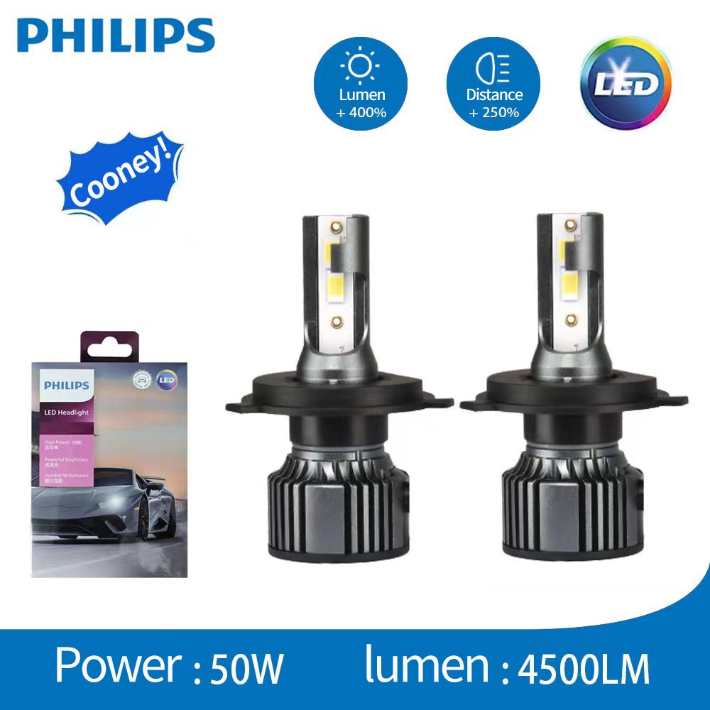 Bohlam LED mobil buatan Belanda asli H1 H4 H7 H11 HB3 HB4 HIR2 lampu depan lampu kabut PhiIips 50W LED putih