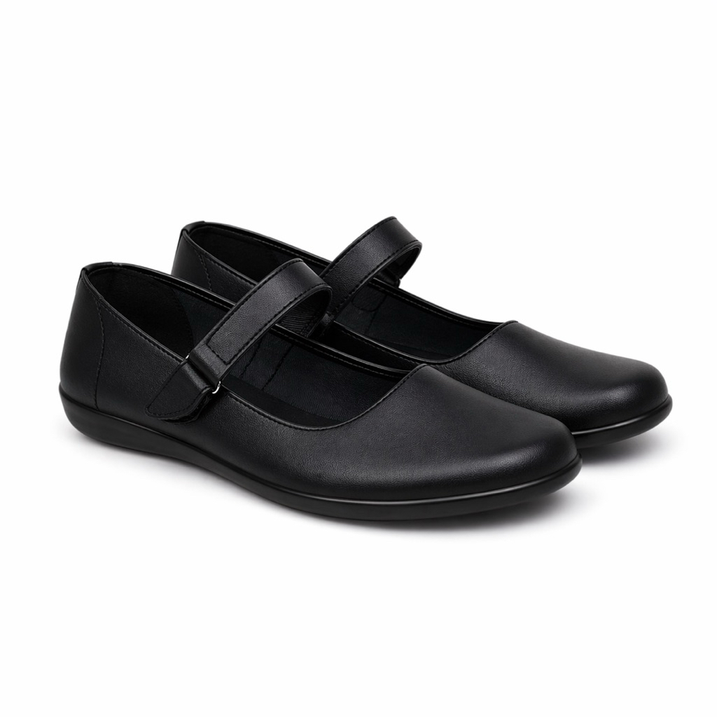 Mauroco Sepatu Wanita Hitam Formal Casual Sekolah Kerja Anti Slip Nyaman Elegan