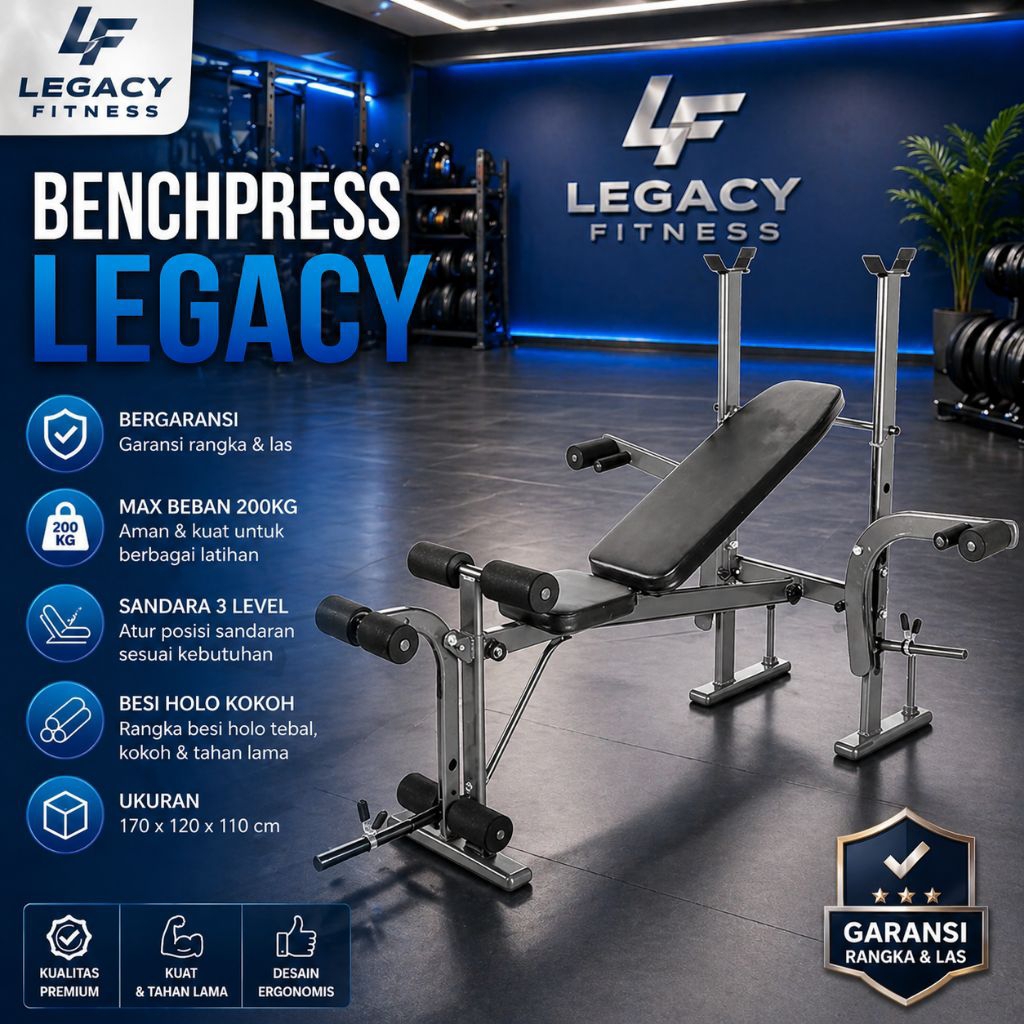Jual Bench Press Benchpress Alat beban angkat fitnes Home gym | Shopee ...