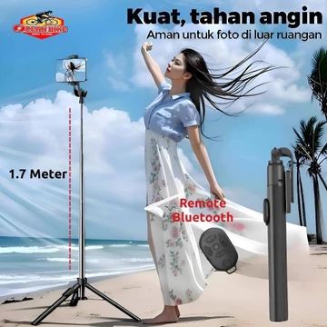 OCEANBLUE Tongsis Tripod Remote OB168 170CM Selfie Stick Konten Kreator Holder Hp Handphone