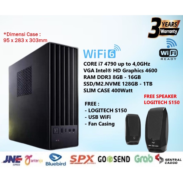 Jual Slim PC FULLSET Komputer INTEL CORE i7-4790 4,0GHz|RAM 16GB