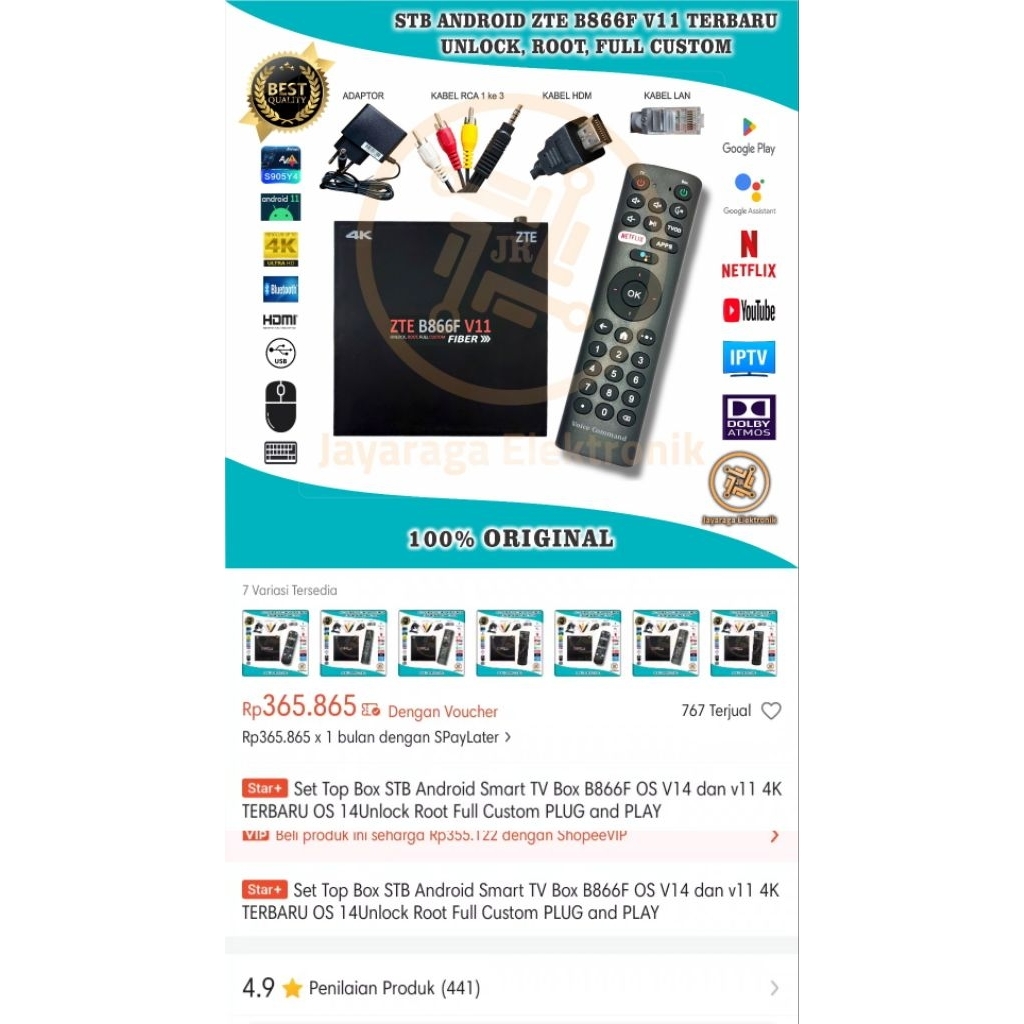 REPOST! Set Top Box STB Android Smart TV Box B866F OS V14 dan v11 4K TERBARU OS 14Unlock Root Full Custom PLUG and PLAY