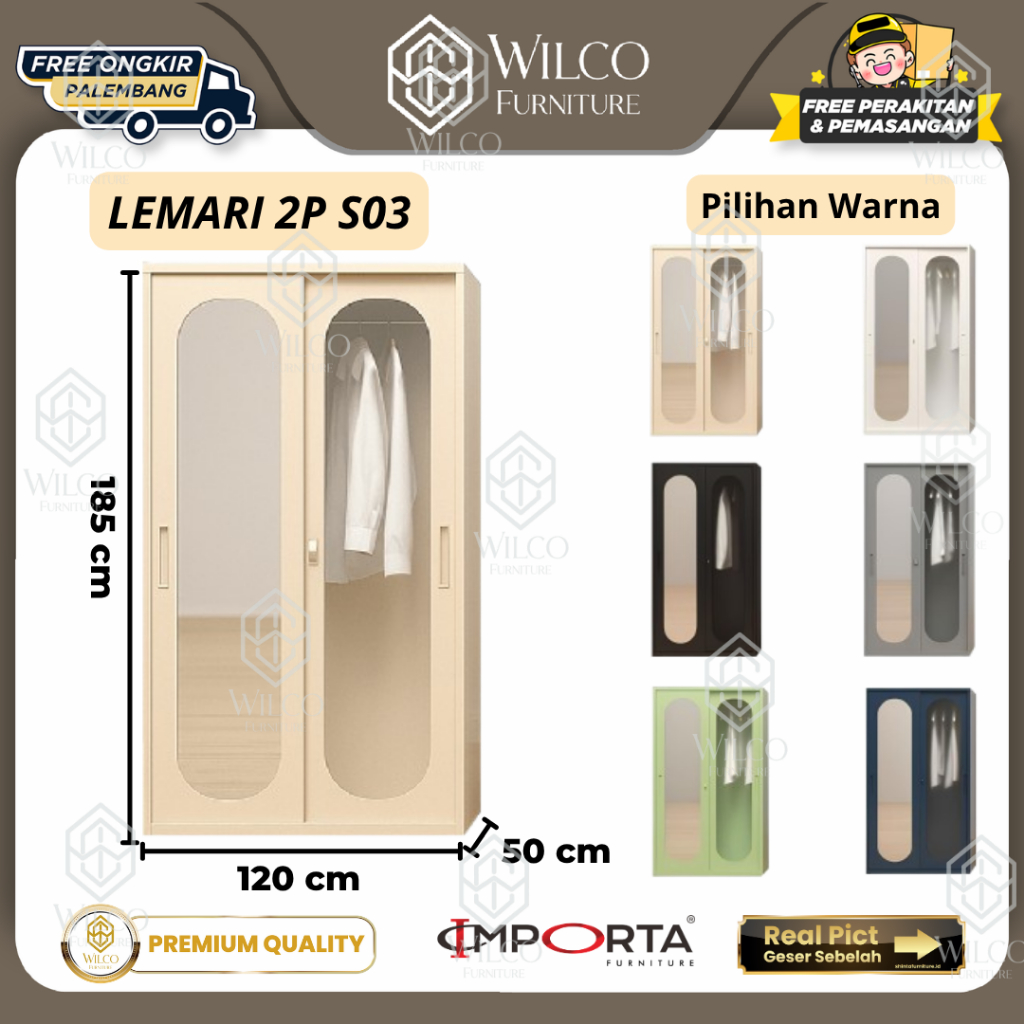 Jual Lemari Pakaian S02/S03 FMG by Importa | Lemari Baju 2 Pintu ...