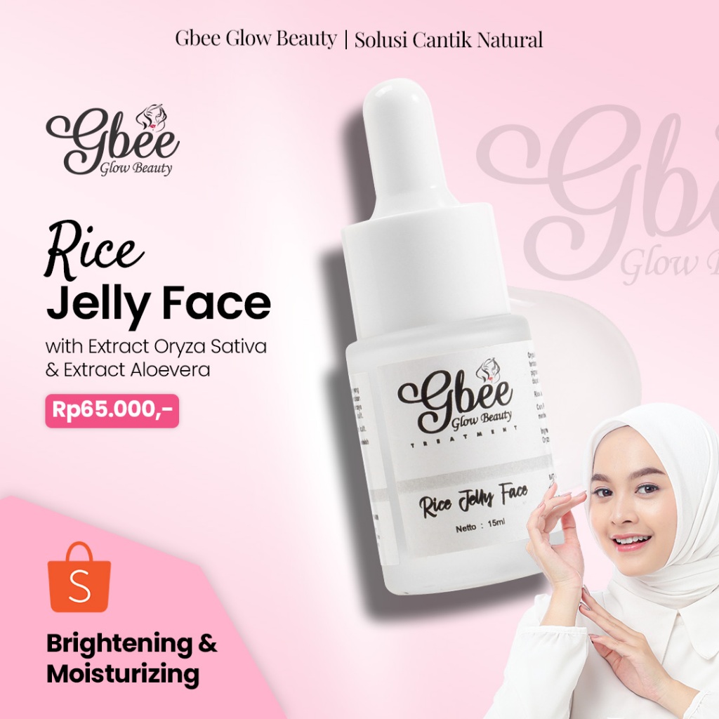 Jual Gbee Glow Beauty Rice Jelly Face Serum 15ml Menutrisi Kulit dan ...