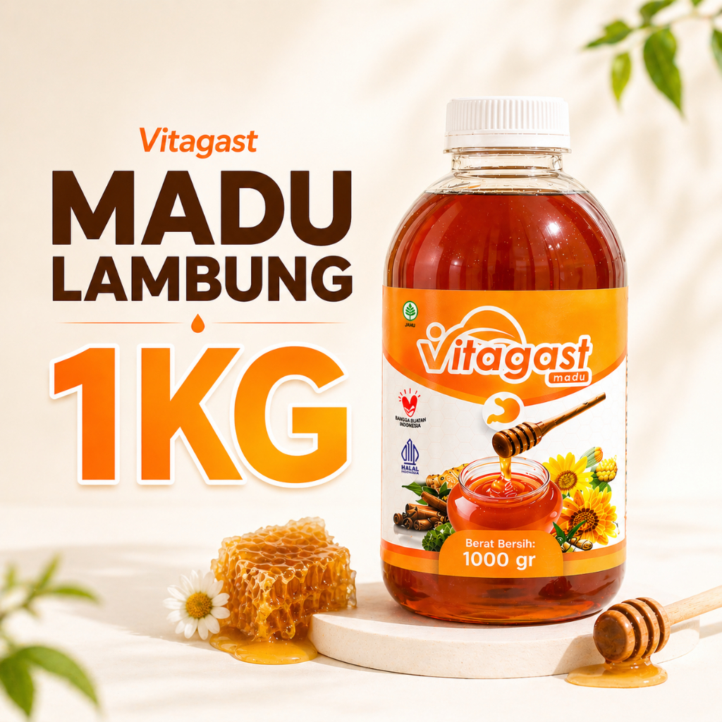 Madu Vitagast 1KG Atasi Masalah Sakit Maag & Nyeri Asam Lambung Penambah Nafsu Makan