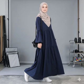 Gamis Terbaru 2026 Wanita Crinkle Airflow Premium Serut Kekinian Busui Friendly Adem Nyaman Remaja Polos Size S M L XL