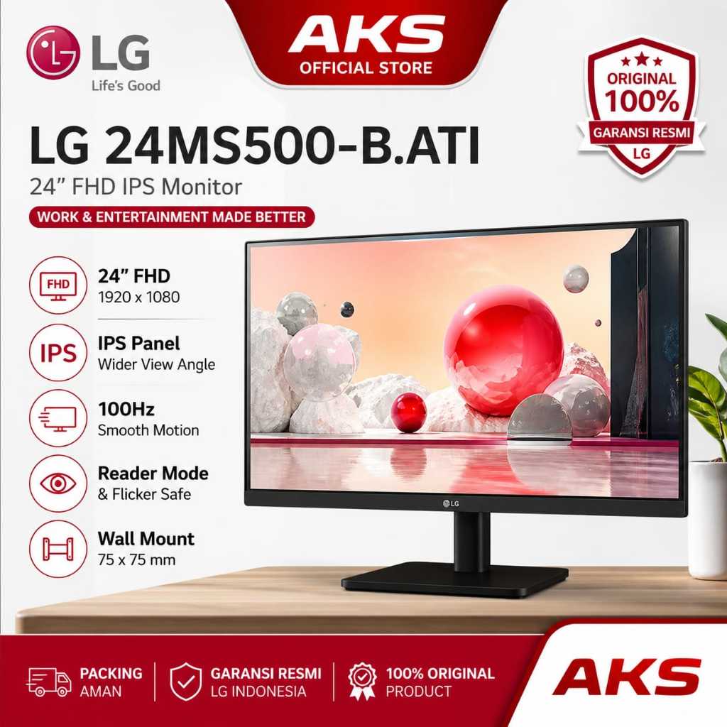 Jual Monitor LG 24MS500-B.ATI 24 Inch FHD IPS 100Hz HDMI VGA | Garansi ...