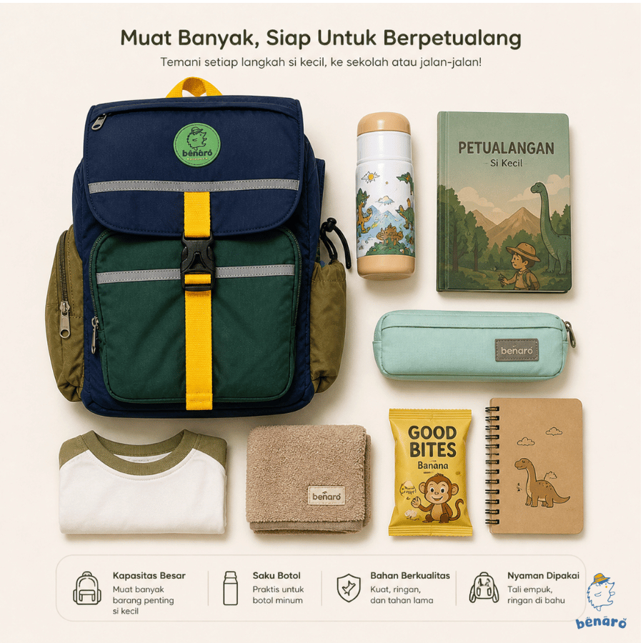 Jual Benaro Explorer Tas Ransel Anak TK SD | Backpack Sekolah Ringan ...