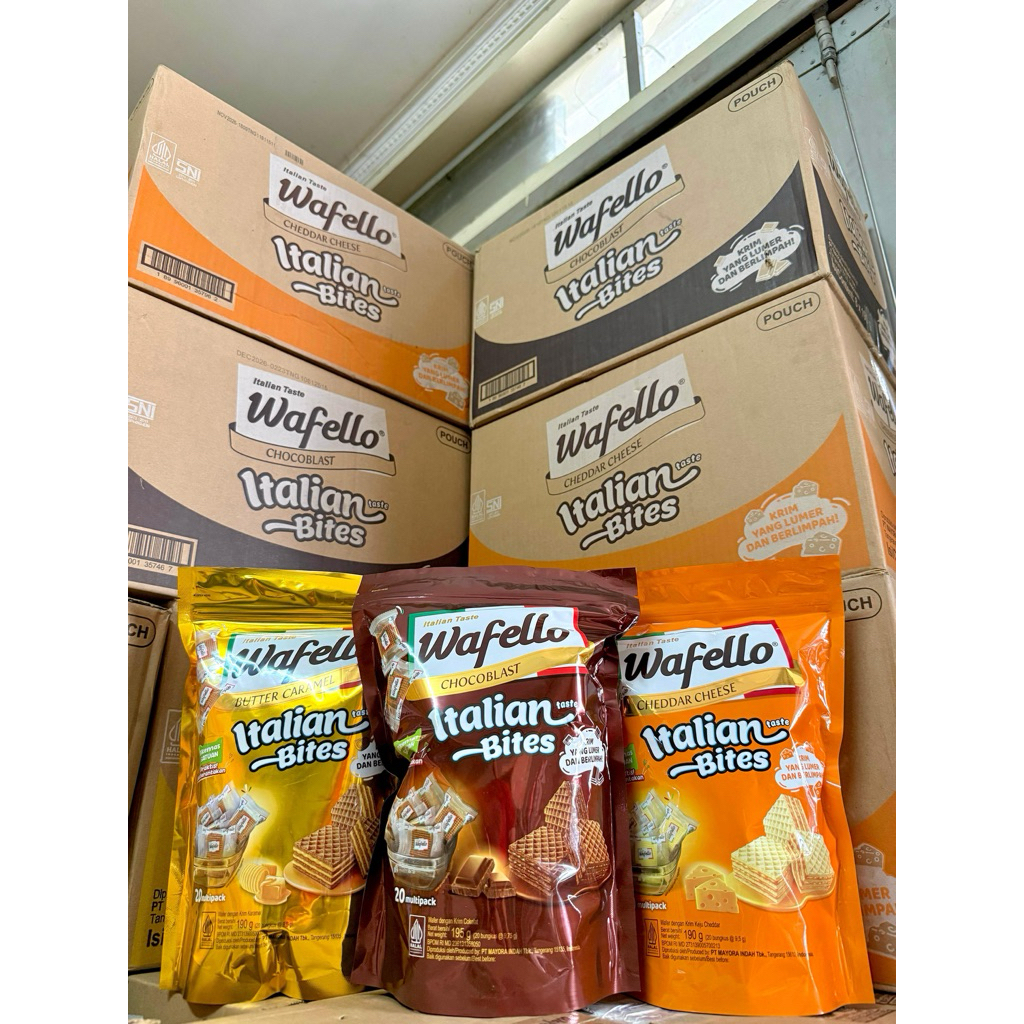 Jual Wafello Wafer Cokelat Pouch 190g - Rasa Chocoblast, Butter Caramel ...