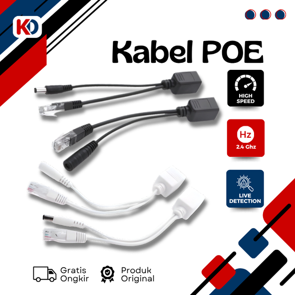 Jual KONGDO Kabel POE Injector & Splitter (SET) Hitam / Putih / Kabel ...