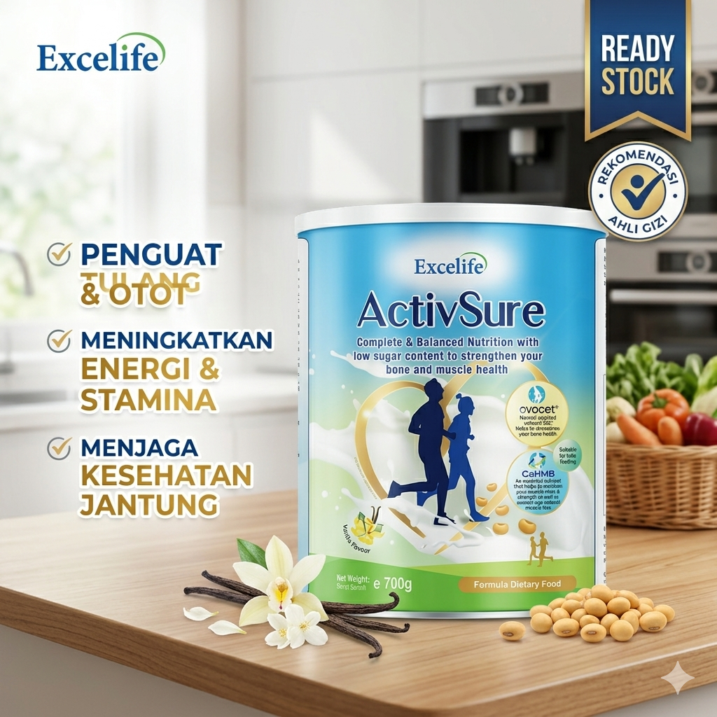 Jual Excelife ActivSure 700g Vanila Susu Nutrisi Lengkap Tulang Sendi ...