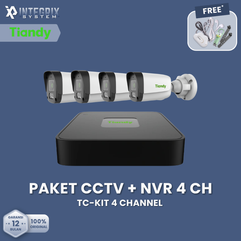 Jual [GET FREEBIES] TIANDY TC-KIT 4CH AK 2MP | R3104/4*TC-C321N | PAKET ...