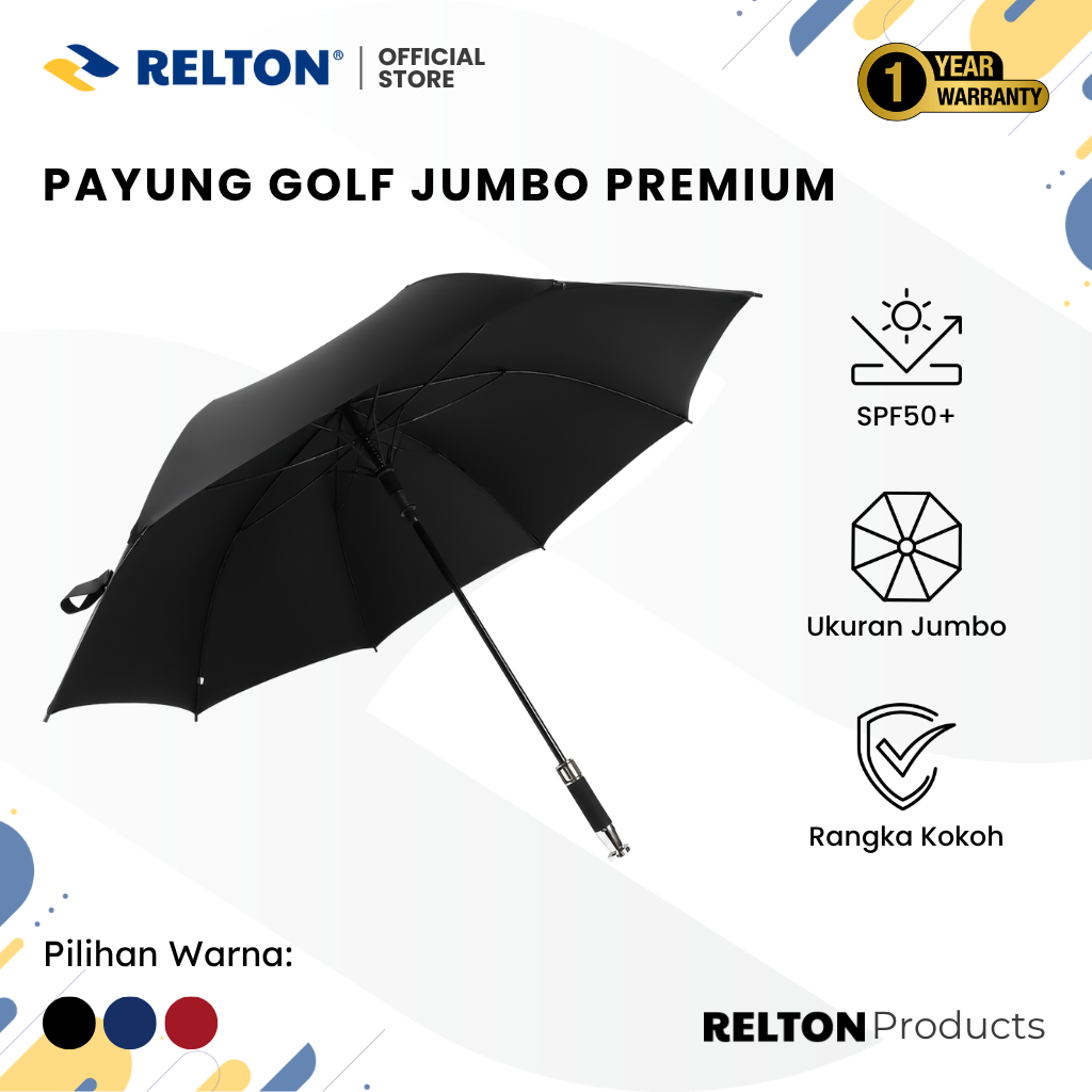 Payung Golf Besar Jumbo Premium RR 120cm Buka Otomatis Anti…