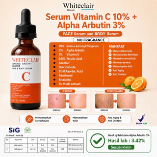 10%VITAMIN C SERUM ALPHA  ARBUTIN 3% WHITENING BOOSTER/BODY SERUM WHITENING /SERUM BOOSTER WHITENING/VITAMIN C SERUM PENCERAH WAJAH/SERUM VITAMIN C ALPHA ARBUTIN DOSTING/SERUM DOSTING/ SERUM GLOWING/VITAMIN C SERUM WAJAH