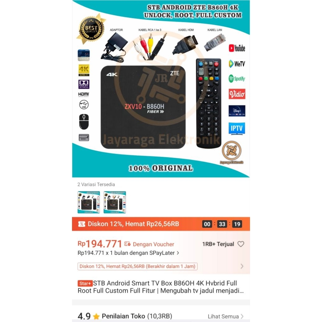 REPOST PROMO!! STB Android Smart TV Box B86OH 4K Hvbrid Full Root Full Custom Full Fitur | Mengubah tv jadul menjadi smart tv