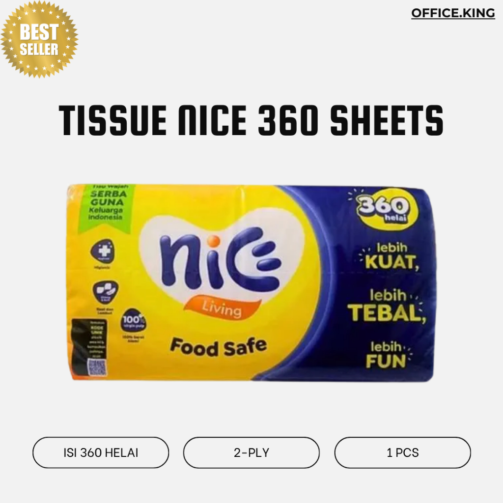 Jual NICE Facial Tissue (360 Sheets) (2 Ply) - Tisu Wajah Lembut ...