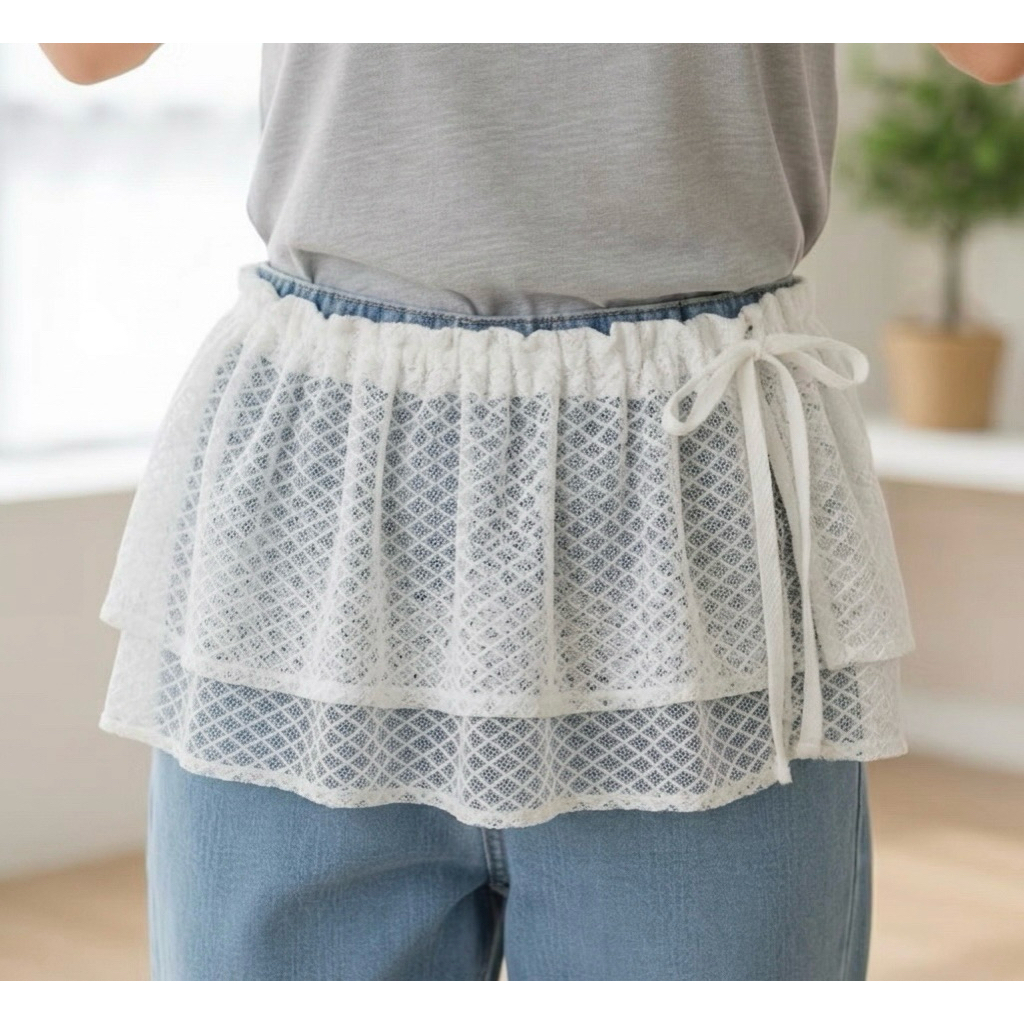 Jual Rok Renda Korea Lace Layered | Shopee Indonesia
