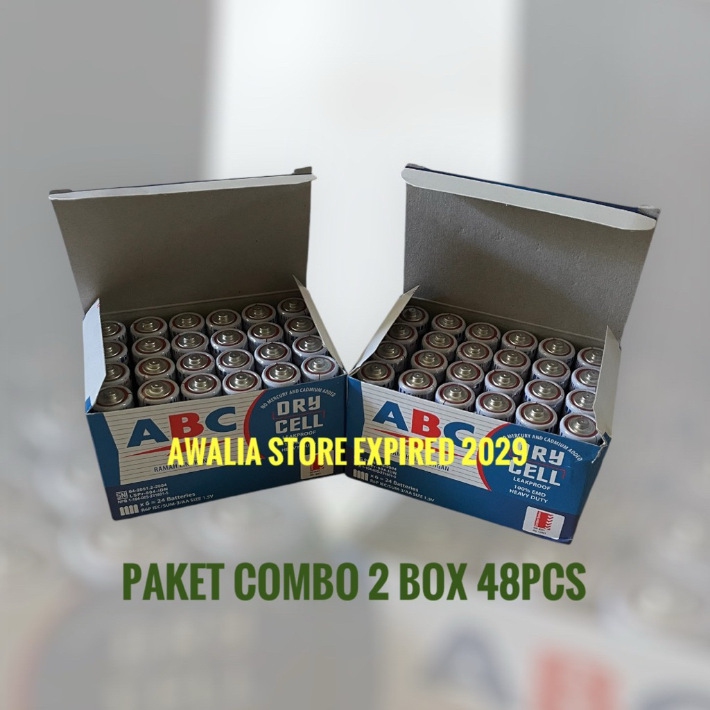 Jual [2Box = 48 pcs] Promo Baterai batre ABC biru R6 Zinc AA A2 jam ...