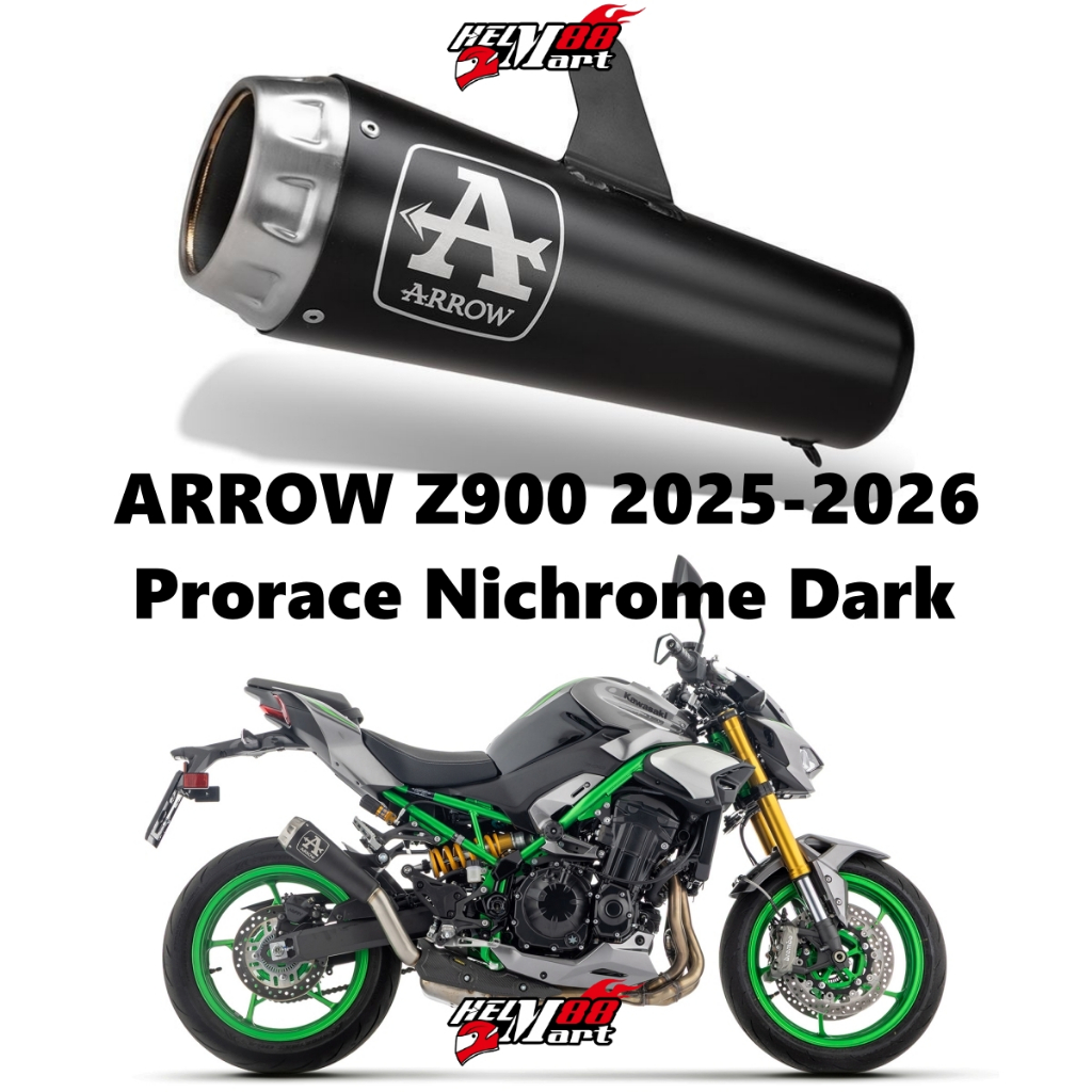 ARROW Prorace Nichrome Dark Knalpot Z900 Slip On Pro-Race Silencer