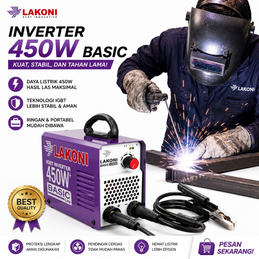 Jual PROMO HARI INI !! LAKONI BASIC 124IXR MESIN LAS LAKONI 450watt ...