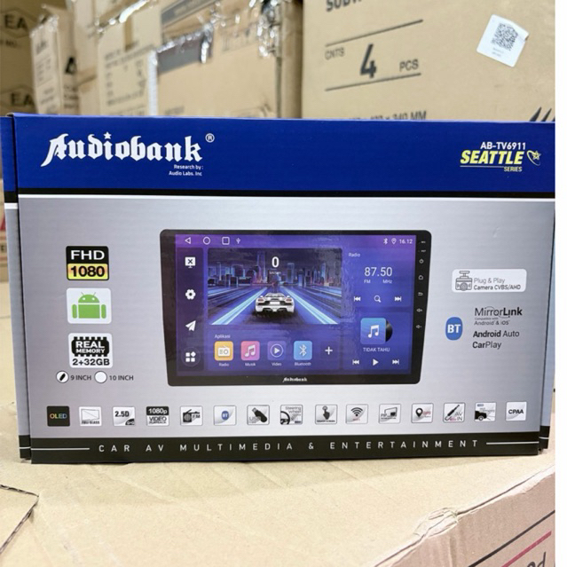 Headunit 9inch android JEC AUDIOBANK 2/32GB TV mobil