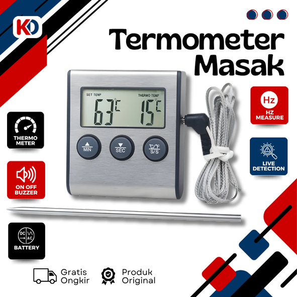 Jual KONGDO Termometer Masak Digital Dengan Kabel Upgrade Dan Alarm ...