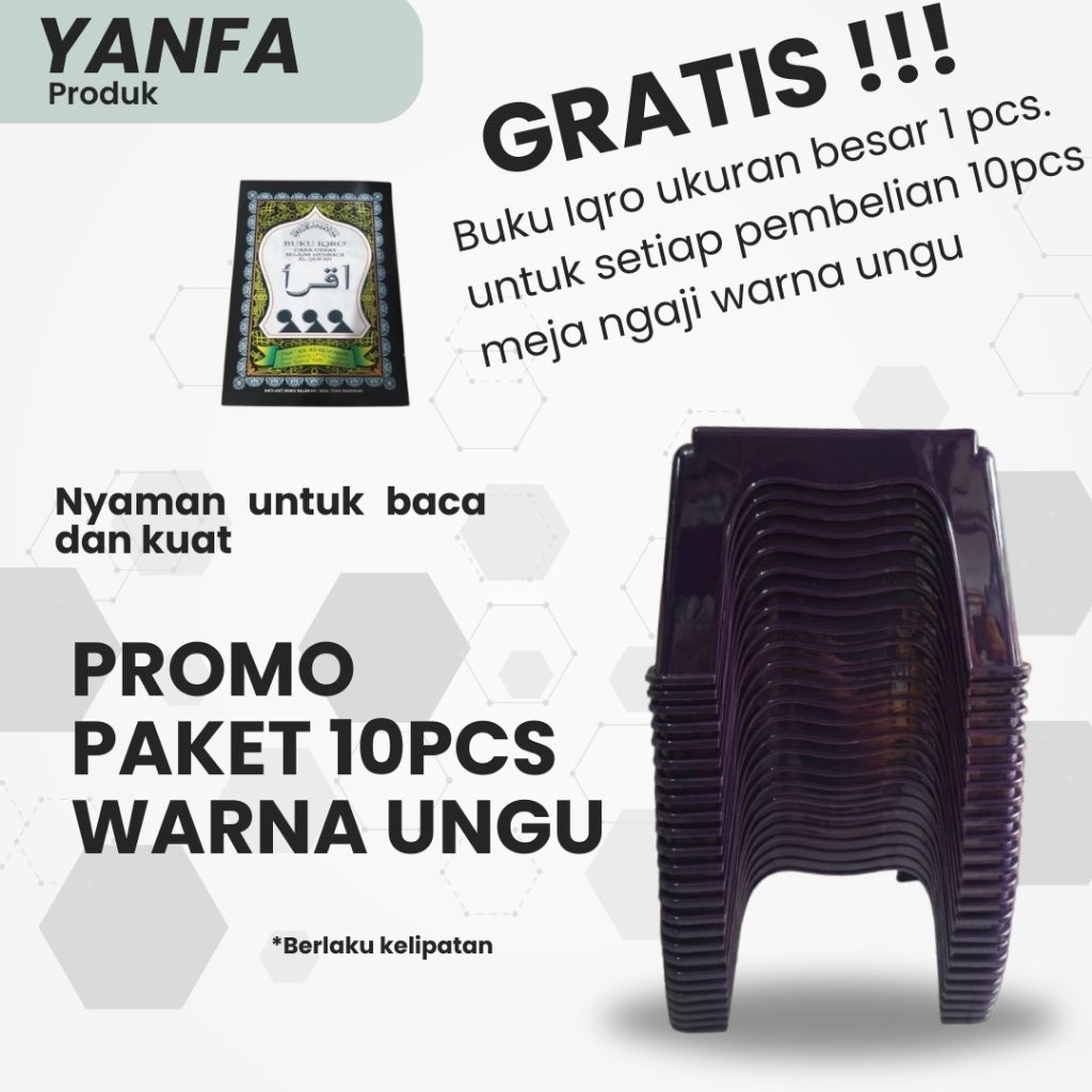 Jual YANFA MEJA NGAJI PLASTIK KUAT PAKET 10PCS | Shopee Indonesia