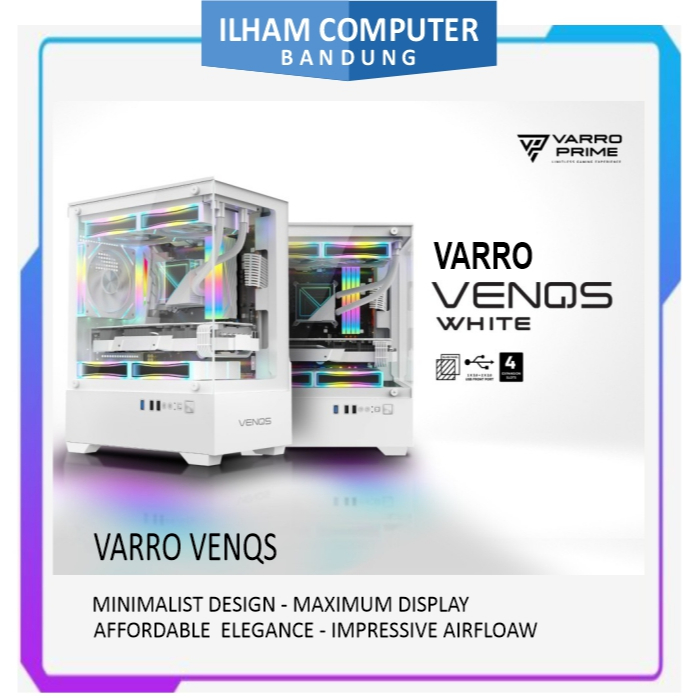 Jual CASING GAMING VARRO VENQS PRO INCLUDE 3 FAN ARGB | Shopee Indonesia