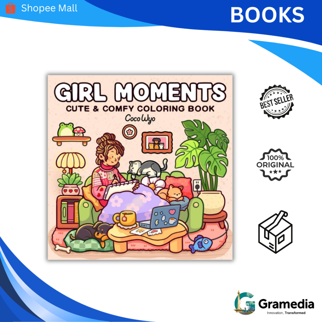 Jual Gramedia MKG - Buku Import Girl Moments: Coloring Book for Adults ...